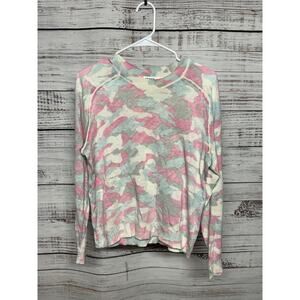 27 Miles Sweater Womens Small Pastel Camo Coastal Malibu Linen Cotton